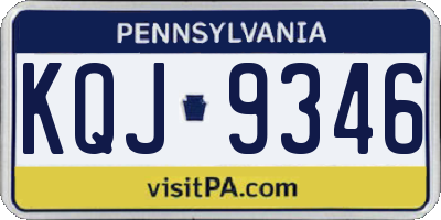 PA license plate KQJ9346