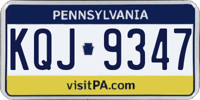 PA license plate KQJ9347