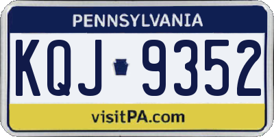 PA license plate KQJ9352