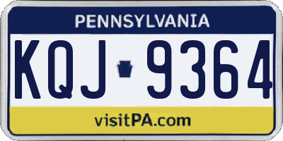 PA license plate KQJ9364