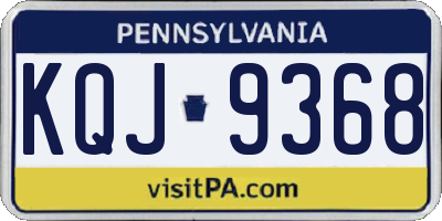 PA license plate KQJ9368