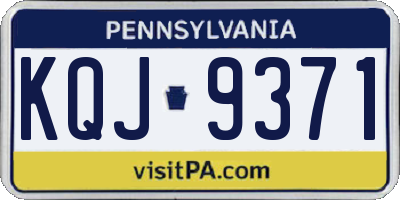 PA license plate KQJ9371