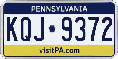 PA license plate KQJ9372