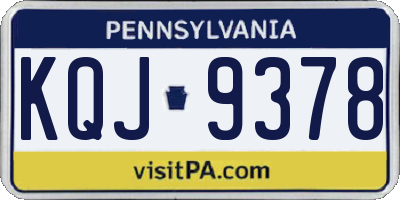 PA license plate KQJ9378