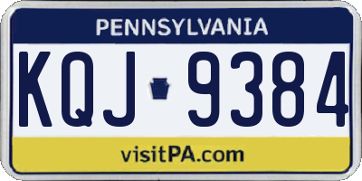 PA license plate KQJ9384