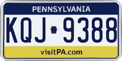 PA license plate KQJ9388