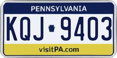 PA license plate KQJ9403