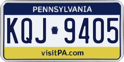 PA license plate KQJ9405
