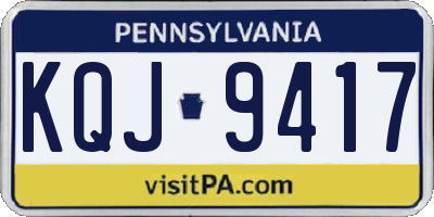 PA license plate KQJ9417