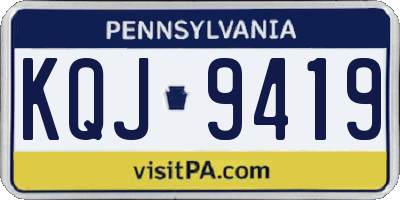 PA license plate KQJ9419
