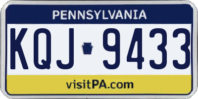 PA license plate KQJ9433