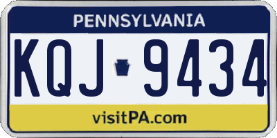 PA license plate KQJ9434