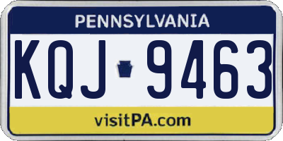 PA license plate KQJ9463