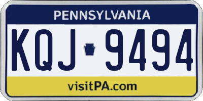 PA license plate KQJ9494