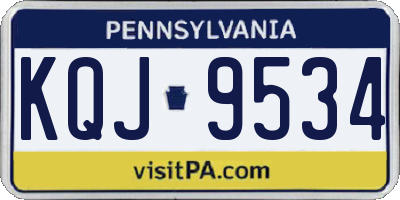 PA license plate KQJ9534