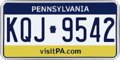 PA license plate KQJ9542