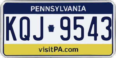 PA license plate KQJ9543