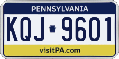 PA license plate KQJ9601