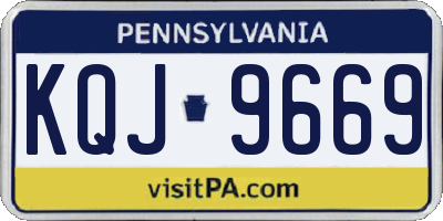 PA license plate KQJ9669