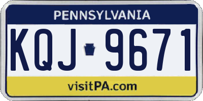 PA license plate KQJ9671