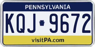 PA license plate KQJ9672