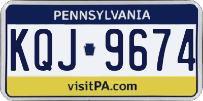 PA license plate KQJ9674