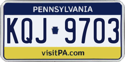 PA license plate KQJ9703