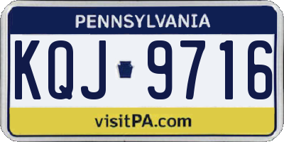 PA license plate KQJ9716