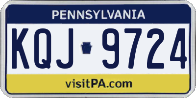PA license plate KQJ9724