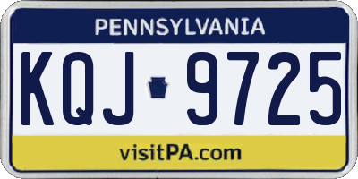 PA license plate KQJ9725