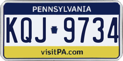 PA license plate KQJ9734