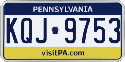 PA license plate KQJ9753