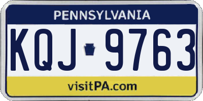 PA license plate KQJ9763