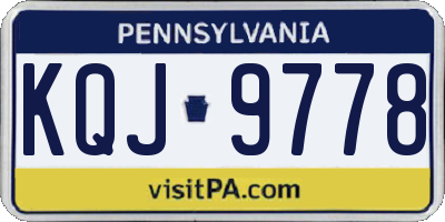 PA license plate KQJ9778