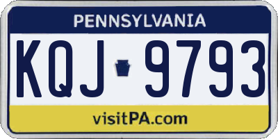 PA license plate KQJ9793