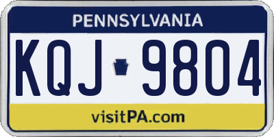 PA license plate KQJ9804