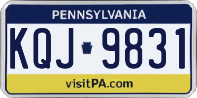 PA license plate KQJ9831