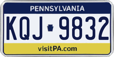 PA license plate KQJ9832