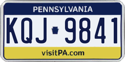 PA license plate KQJ9841