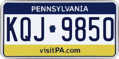 PA license plate KQJ9850