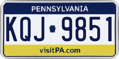 PA license plate KQJ9851