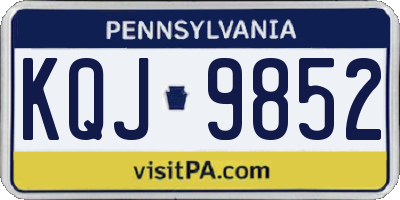 PA license plate KQJ9852