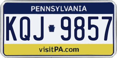 PA license plate KQJ9857