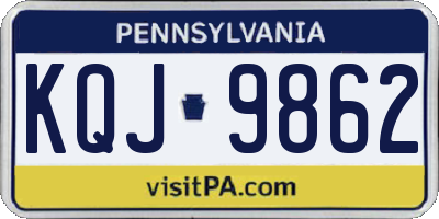 PA license plate KQJ9862
