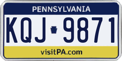 PA license plate KQJ9871