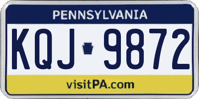 PA license plate KQJ9872