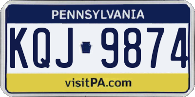 PA license plate KQJ9874