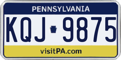 PA license plate KQJ9875
