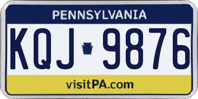 PA license plate KQJ9876