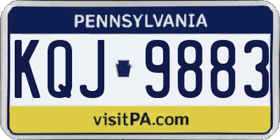 PA license plate KQJ9883
